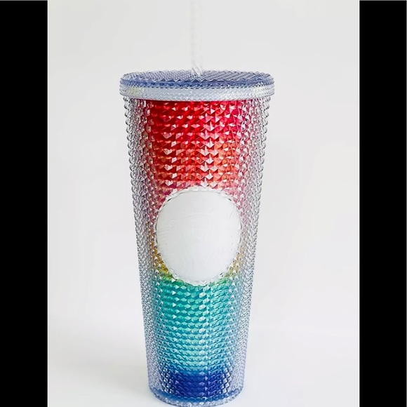 Starbucks Rainbow Pride Studded Cup Ombre Cold Tumbler Venti 24oz USA New 2020 - Picture 4 of 10